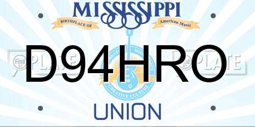 D94HRO Mississippi License Plate