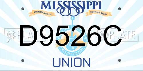 D9526C Mississippi License Plate
