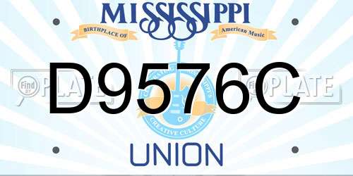 D9576C Mississippi License Plate