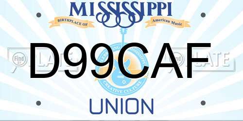 D99CAF Mississippi License Plate