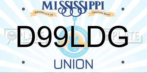 D99LDG Mississippi License Plate