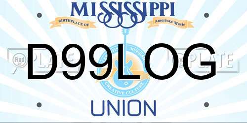 D99LOG Mississippi License Plate