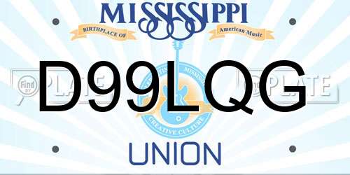 D99LQG Mississippi License Plate