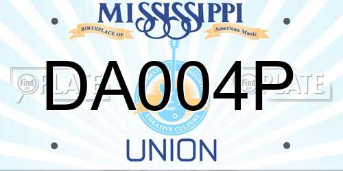 DA004P Mississippi License Plate