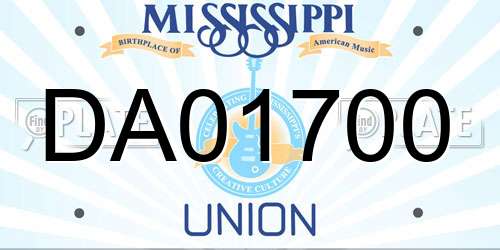 DA01700 Mississippi License Plate