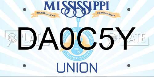 DA0C5Y Mississippi License Plate
