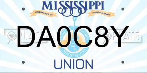 DA0C8Y Mississippi License Plate