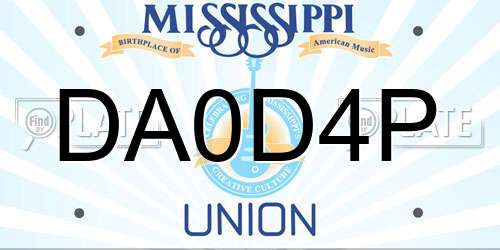 DA0D4P Mississippi License Plate