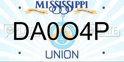 DA0O4P Mississippi License Plate