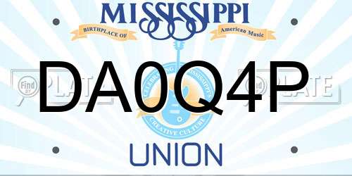 DA0Q4P Mississippi License Plate