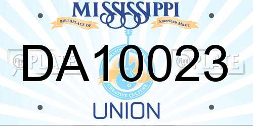 DA10023 Mississippi License Plate