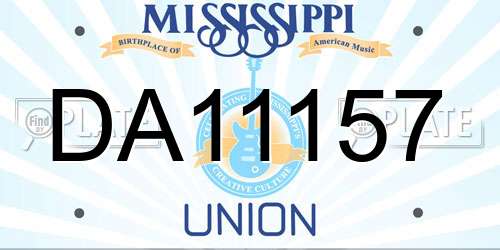 DA11157 Mississippi License Plate