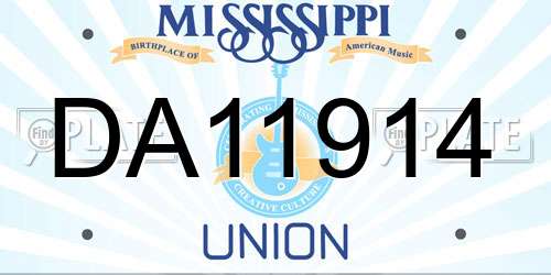 DA11914 Mississippi License Plate