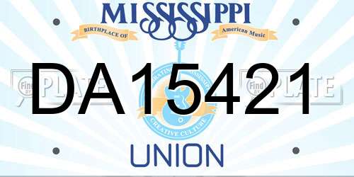 DA15421 Mississippi License Plate