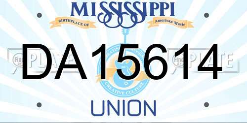 DA15614 Mississippi License Plate