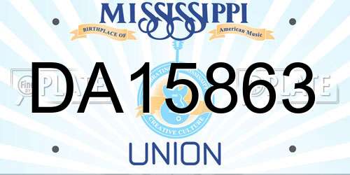 DA15863 Mississippi License Plate