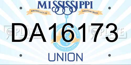 DA16173 Mississippi License Plate