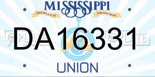 DA16331 Mississippi License Plate