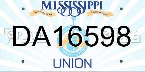 DA16598 Mississippi License Plate