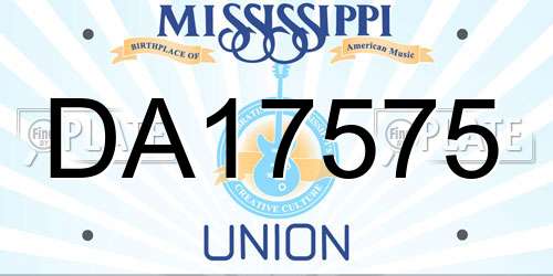 DA17575 Mississippi License Plate