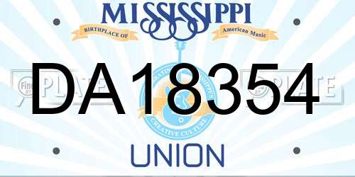DA18354 Mississippi License Plate