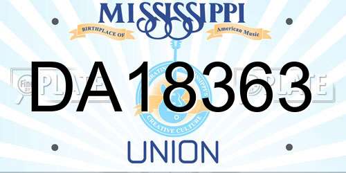 DA18363 Mississippi License Plate