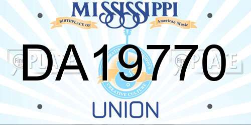 DA19770 Mississippi License Plate
