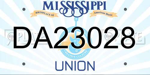 DA23028 Mississippi License Plate