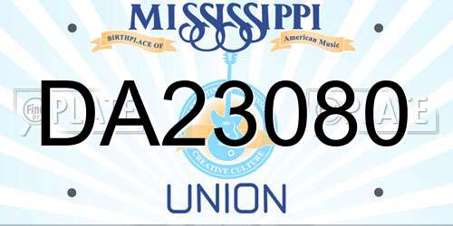 DA23080 Mississippi License Plate