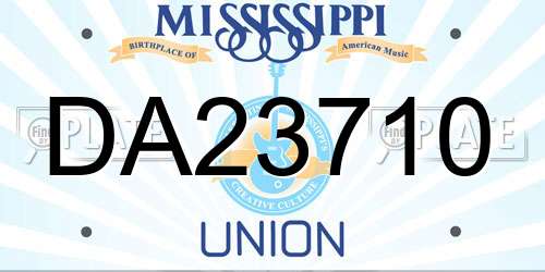 DA23710 Mississippi License Plate