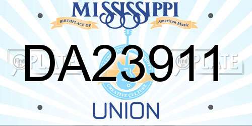DA23911 Mississippi License Plate