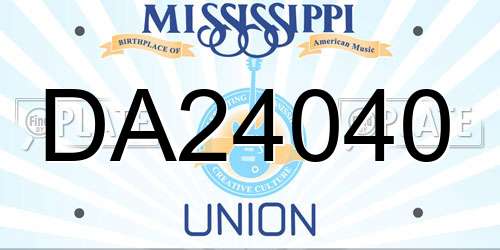 DA24040 Mississippi License Plate