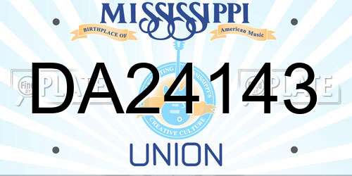 DA24143 Mississippi License Plate