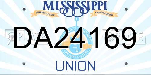 DA24169 Mississippi License Plate