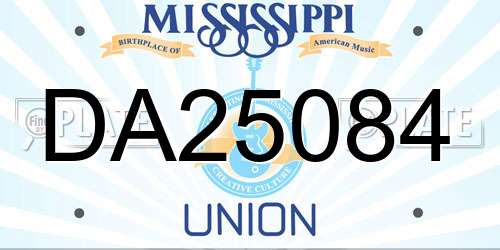 DA25084 Mississippi License Plate