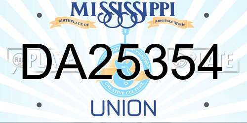 DA25354 Mississippi License Plate