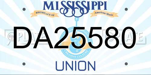 DA25580 Mississippi License Plate