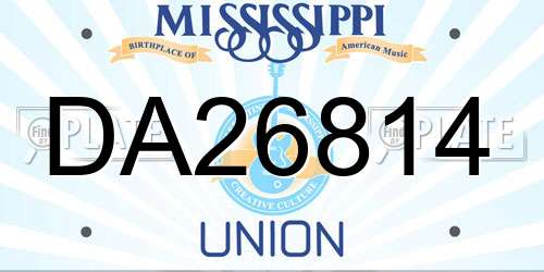 DA26814 Mississippi License Plate