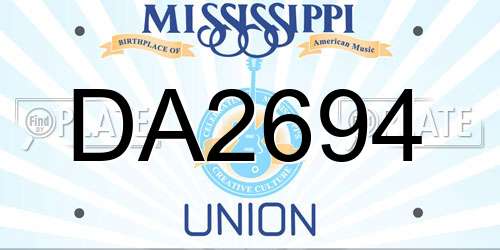 DA2694 Mississippi License Plate
