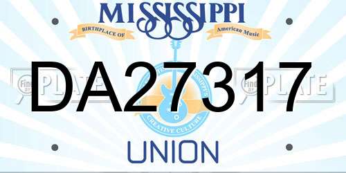DA27317 Mississippi License Plate
