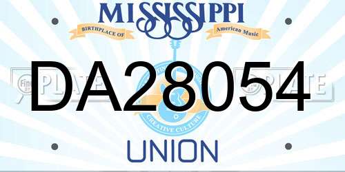 DA28054 Mississippi License Plate