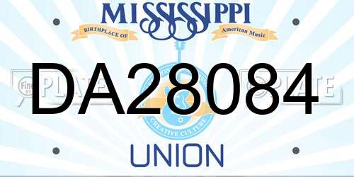 DA28084 Mississippi License Plate