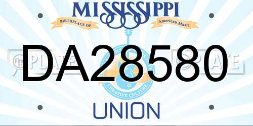DA28580 Mississippi License Plate