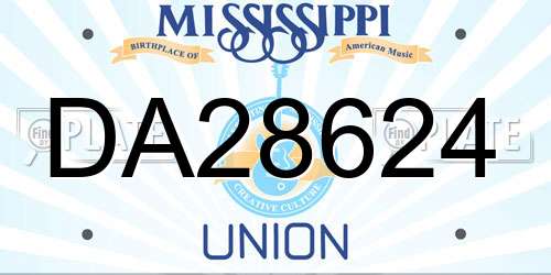 DA28624 Mississippi License Plate