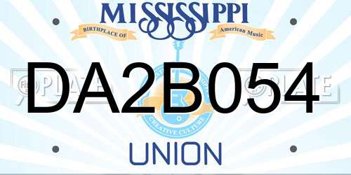 DA2B054 Mississippi License Plate