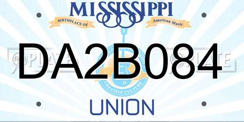 DA2B084 Mississippi License Plate