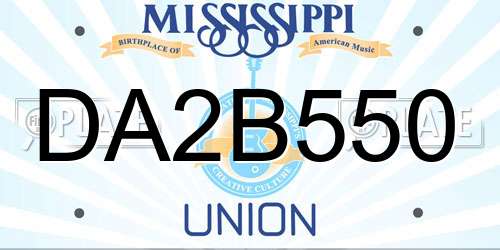 DA2B550 Mississippi License Plate