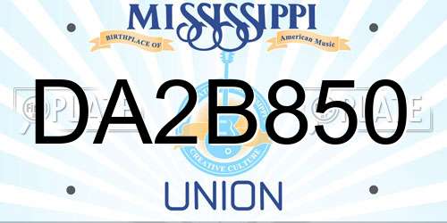 DA2B850 Mississippi License Plate