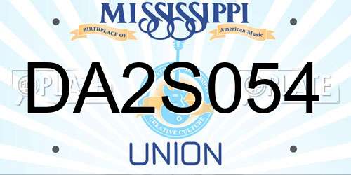 DA2S054 Mississippi License Plate
