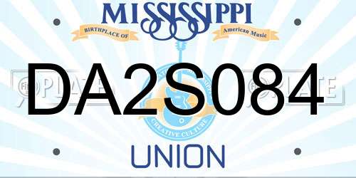 DA2S084 Mississippi License Plate